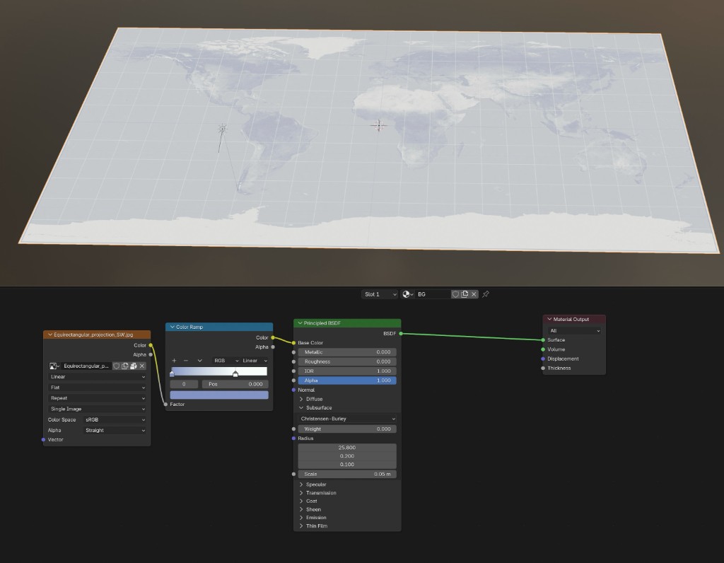 Earth background with shader nodes in Blender